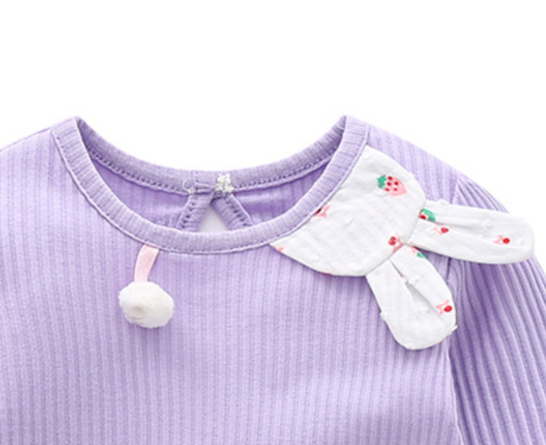 Infants Purple Self Design Cotton Bodysuit