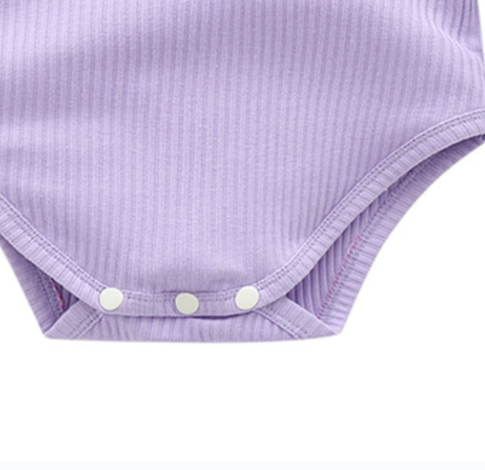 Infants Purple Self Design Cotton Bodysuit