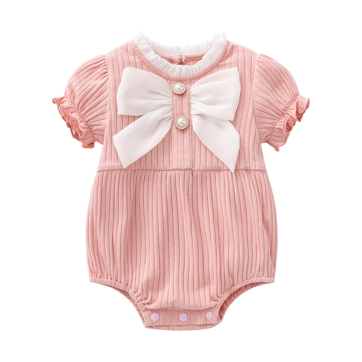 Infant Girls Pink Self-Design Cotton Bodysuit