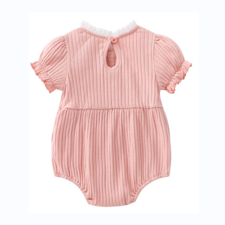 Infant Girls Pink Self-Design Cotton Bodysuit