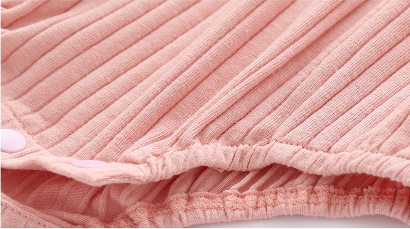 Pink Infant Girls Self Design Cotton Ruffled & Bow Bodysuit