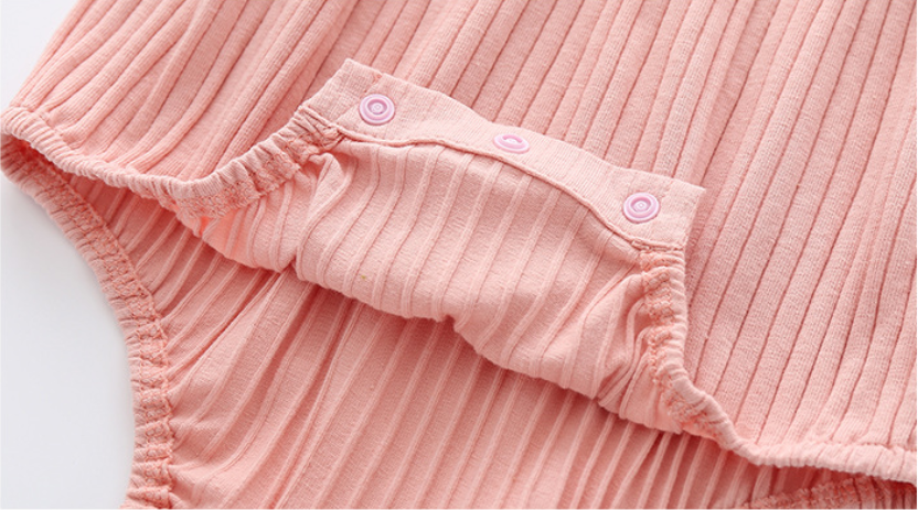 Pink Infant Girls Self Design Cotton Ruffled & Bow Bodysuit