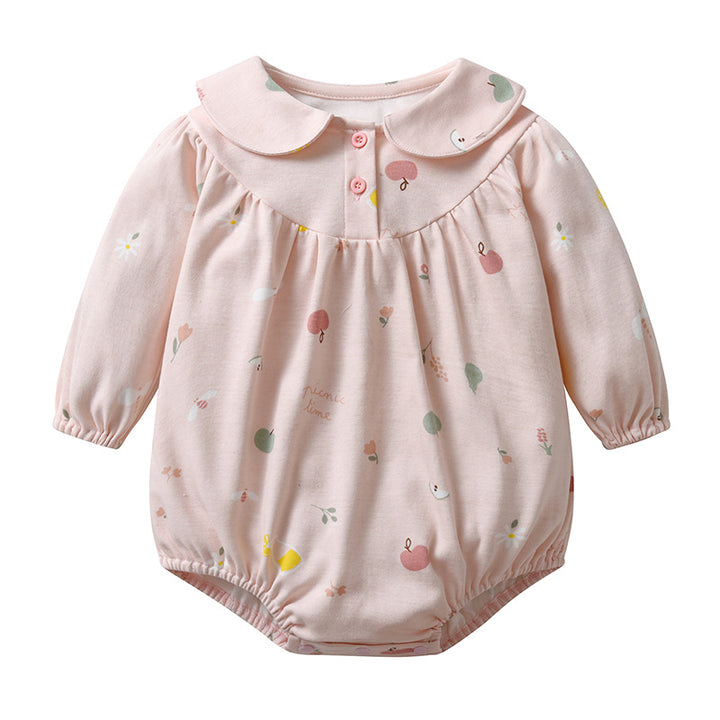 Infant Girls Pink Printed Cotton Bodysuit