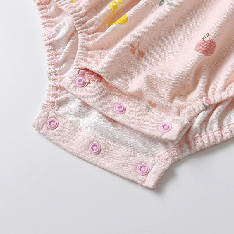 Infant Girls Pink Printed Cotton Bodysuit