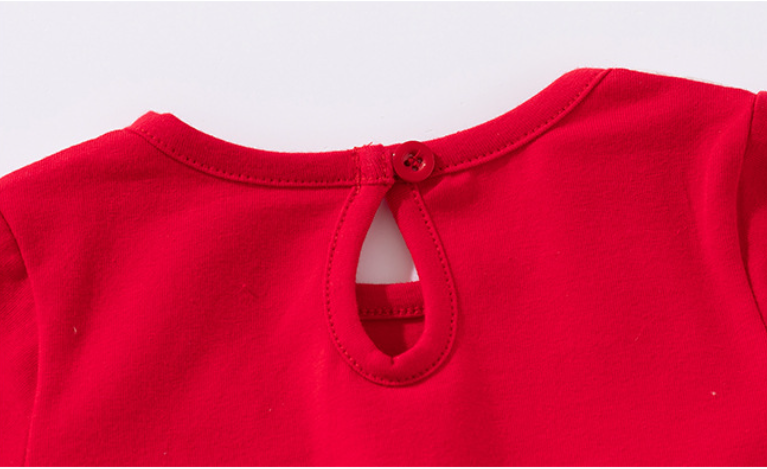 Infant Girls Red Cotton Bodysuit With Headband