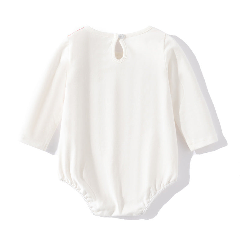 White Infant Girls Cotton Bodysuit & Headband