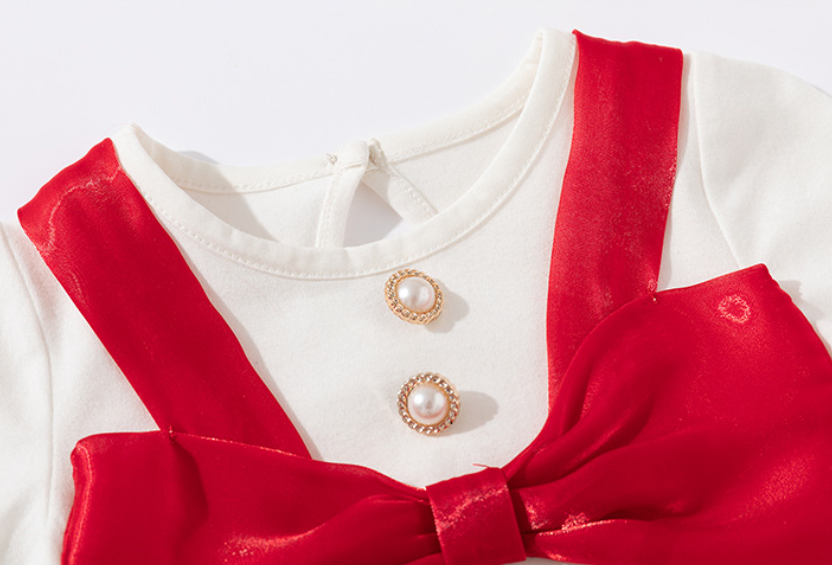White Infant Girls Cotton Bodysuit & Headband