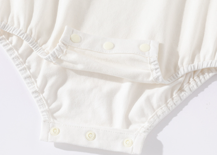 White Infant Girls Cotton Bodysuit & Headband