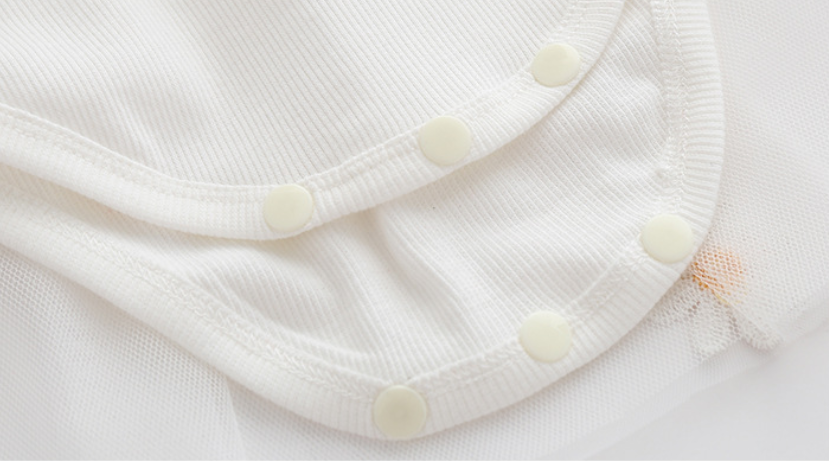Infant Girls White Printed Short Sleeves Bodysuit