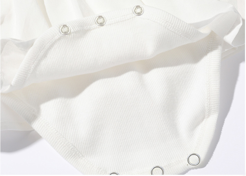 Infants White Self Design Cotton Bodysuit