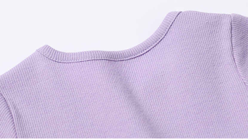 Infant Girls Purple Cotton Bodysuit