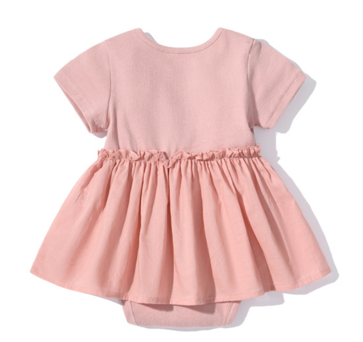 Pink Infant Girls Gathered Detail Cotton Bodysuit