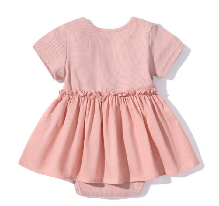 Pink Infant Girls Gathered Detail Cotton Bodysuit