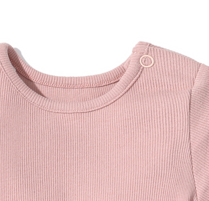 Pink Infant Girls Gathered Detail Cotton Bodysuit