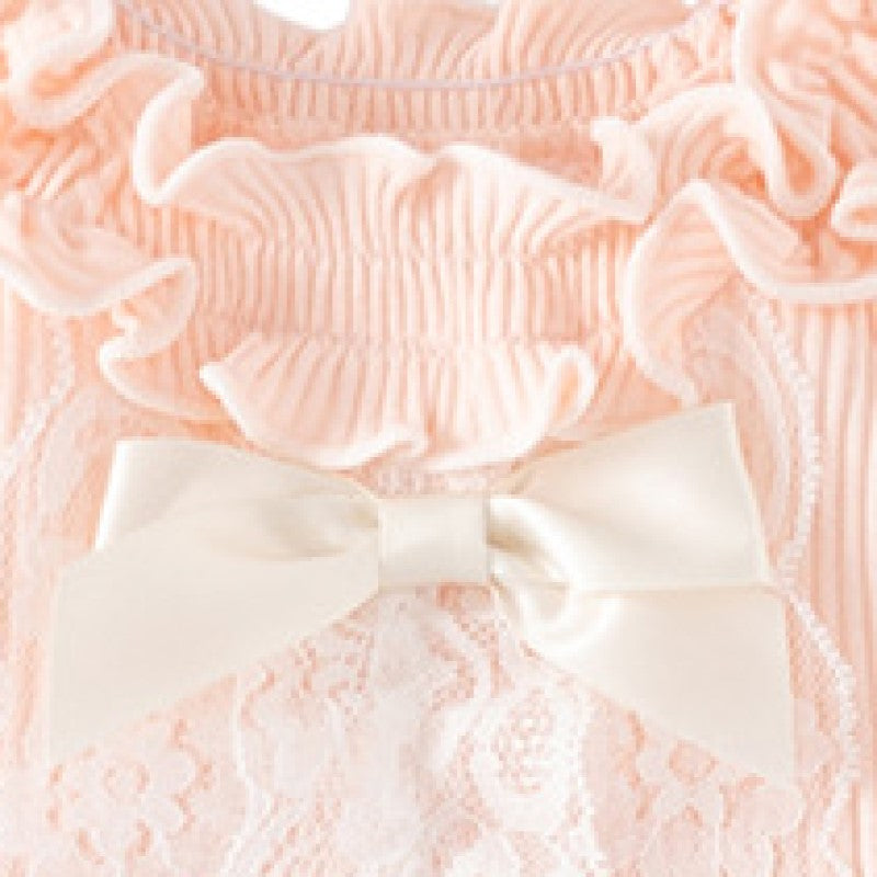 Infants Girls Pink Striped Cotton Bodysuit