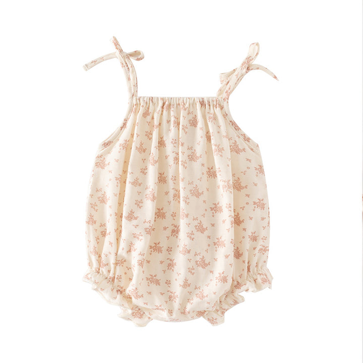 Infant Girls Beige Printed Cotton Bodysuit