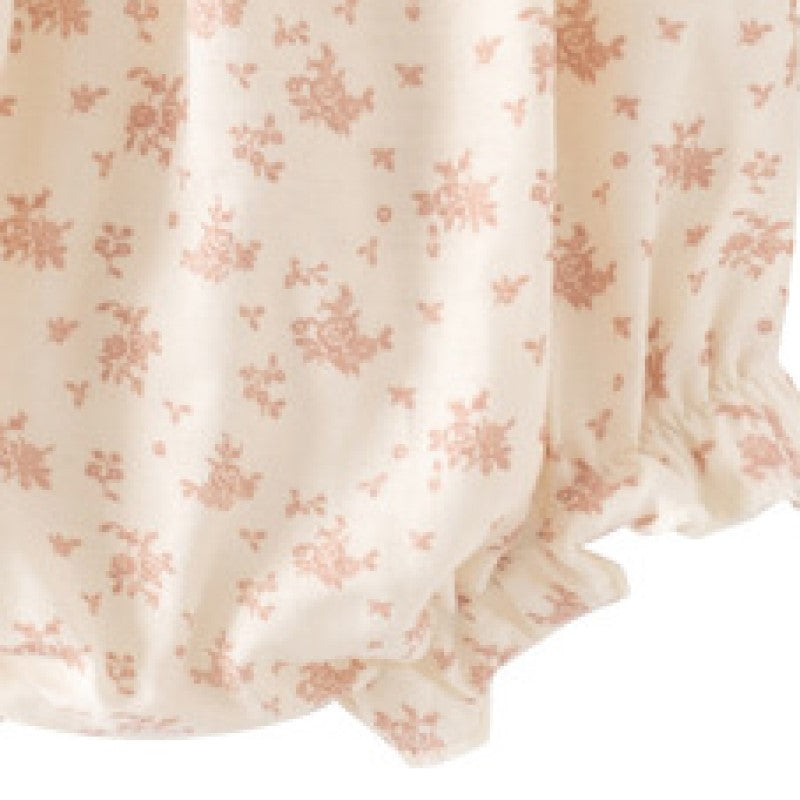 Infant Girls Beige Printed Cotton Bodysuit