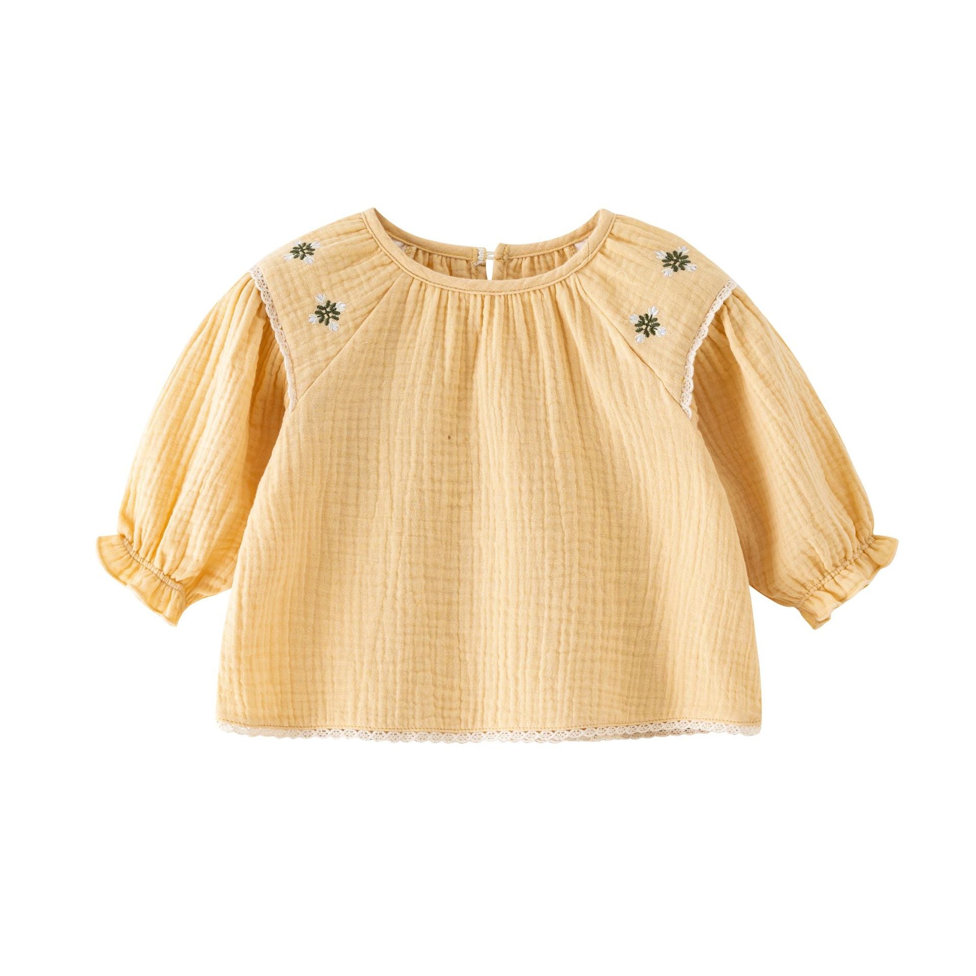 Infant Girls Yellow Pure Cotton Top with Shorts