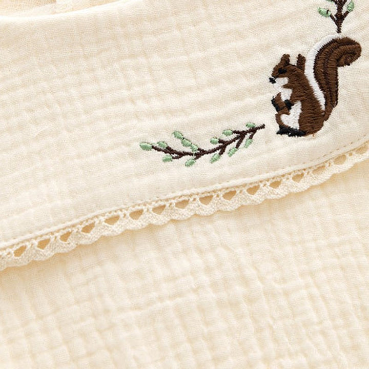 Infant Beige Self Design Cotton Bodysuit