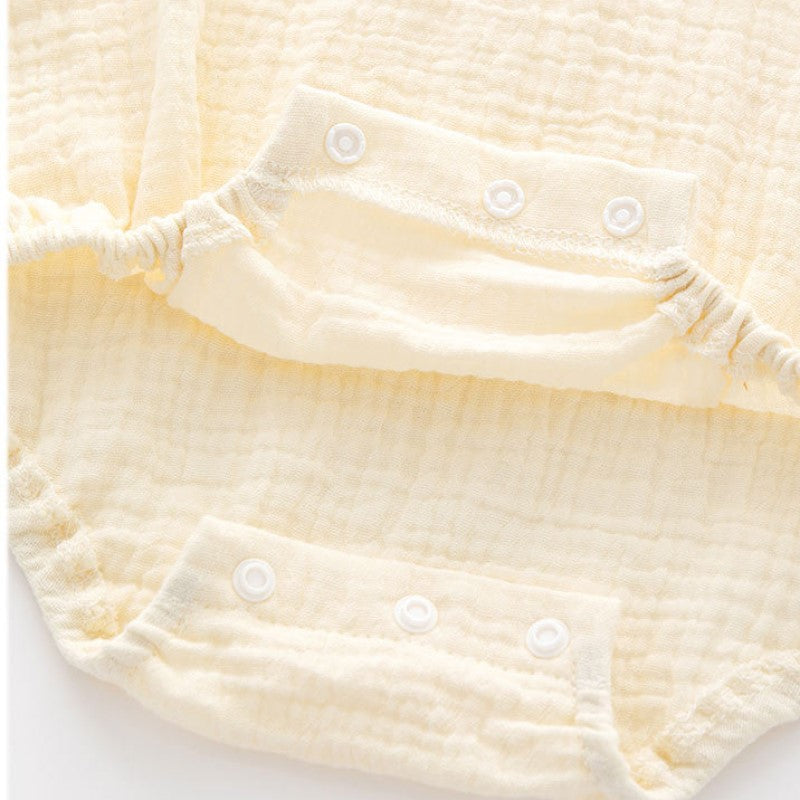 Infant Beige Self Design Cotton Bodysuit