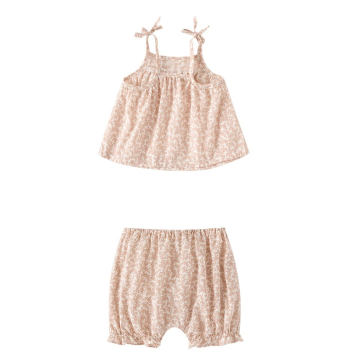 Girls Floral Printed Pure Cotton Top with Shorts