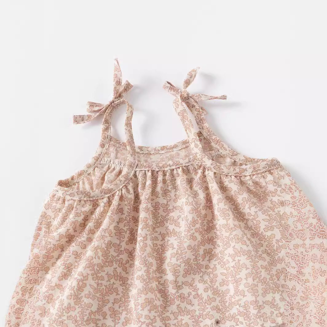 Girls Floral Printed Pure Cotton Top with Shorts