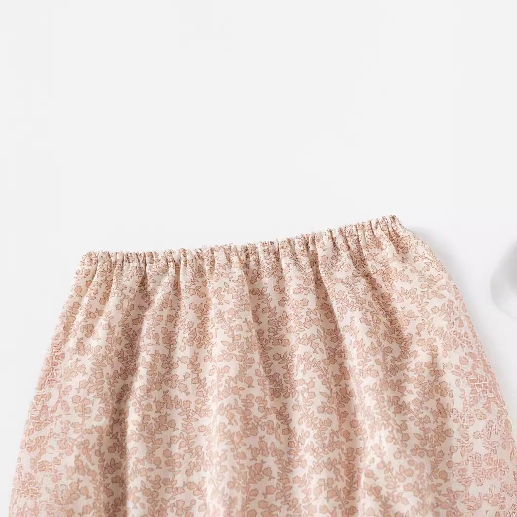 Girls Floral Printed Pure Cotton Top with Shorts