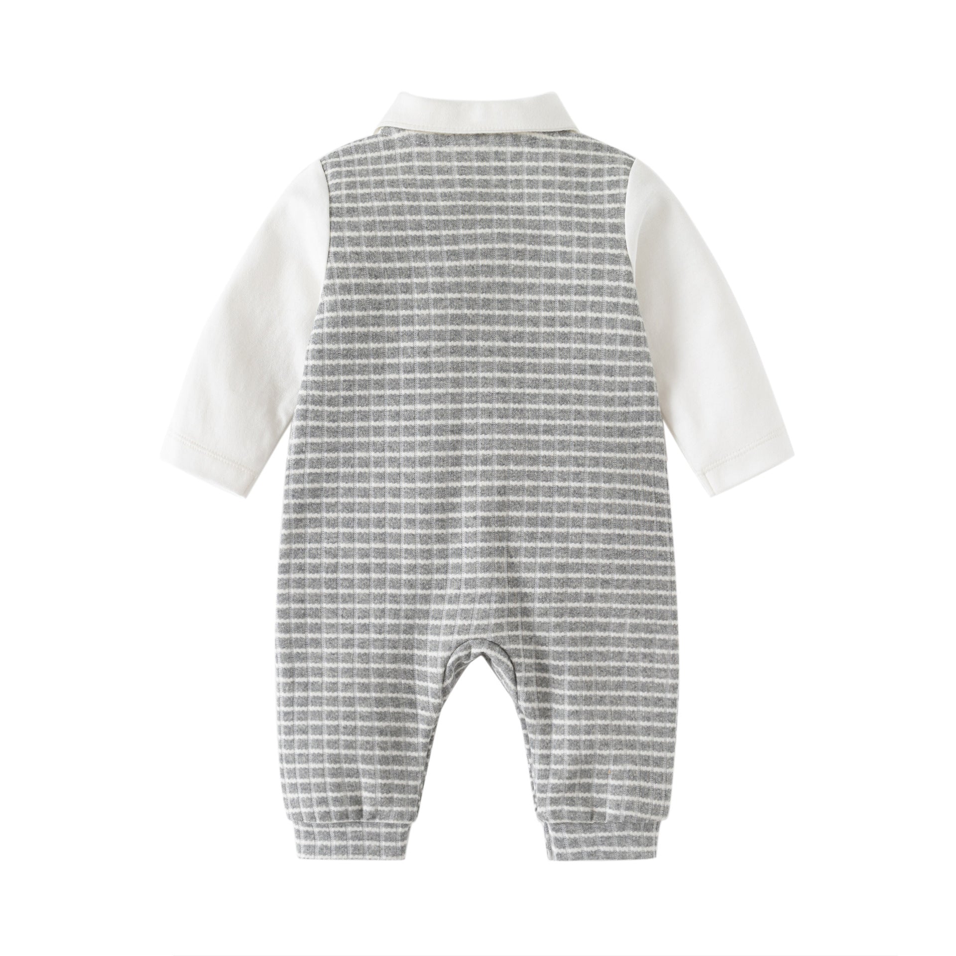 Infant Boys Checked Cotton Rompers