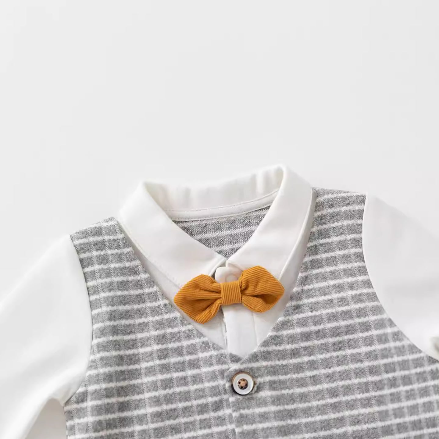 Infant Boys Checked Cotton Rompers
