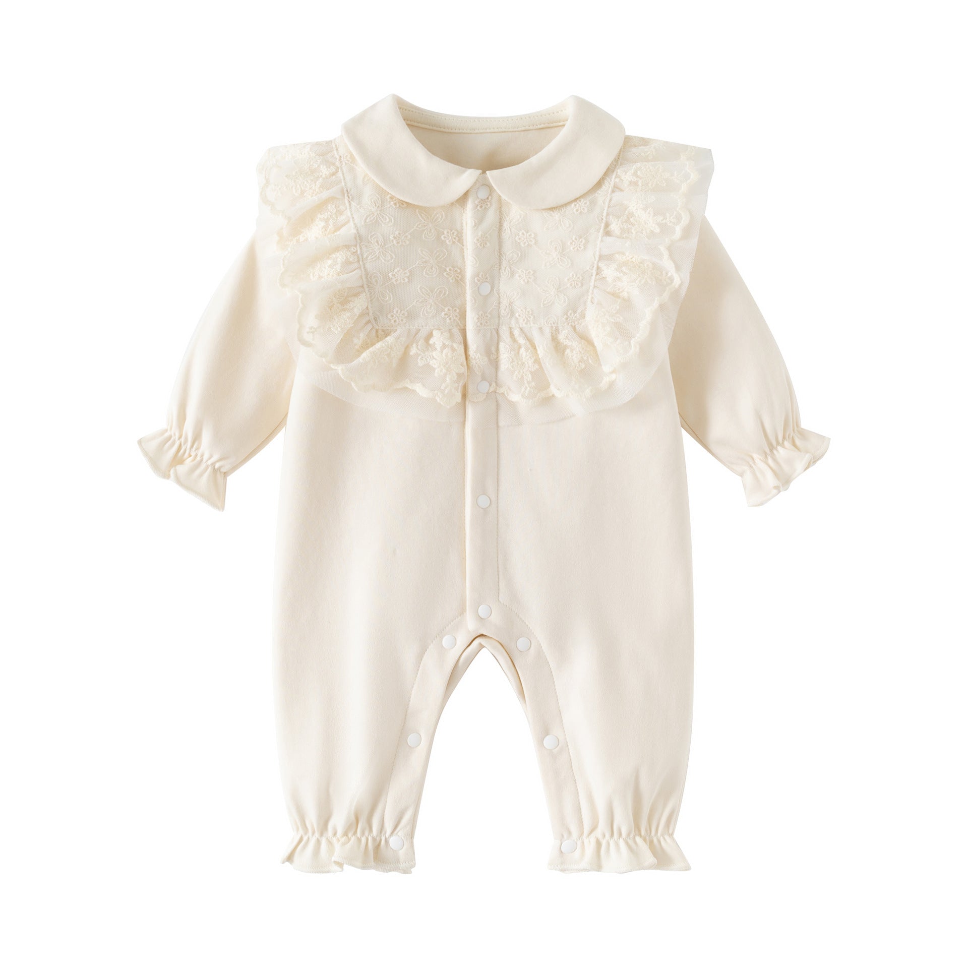 Girls Embroidered Cotton Rompers