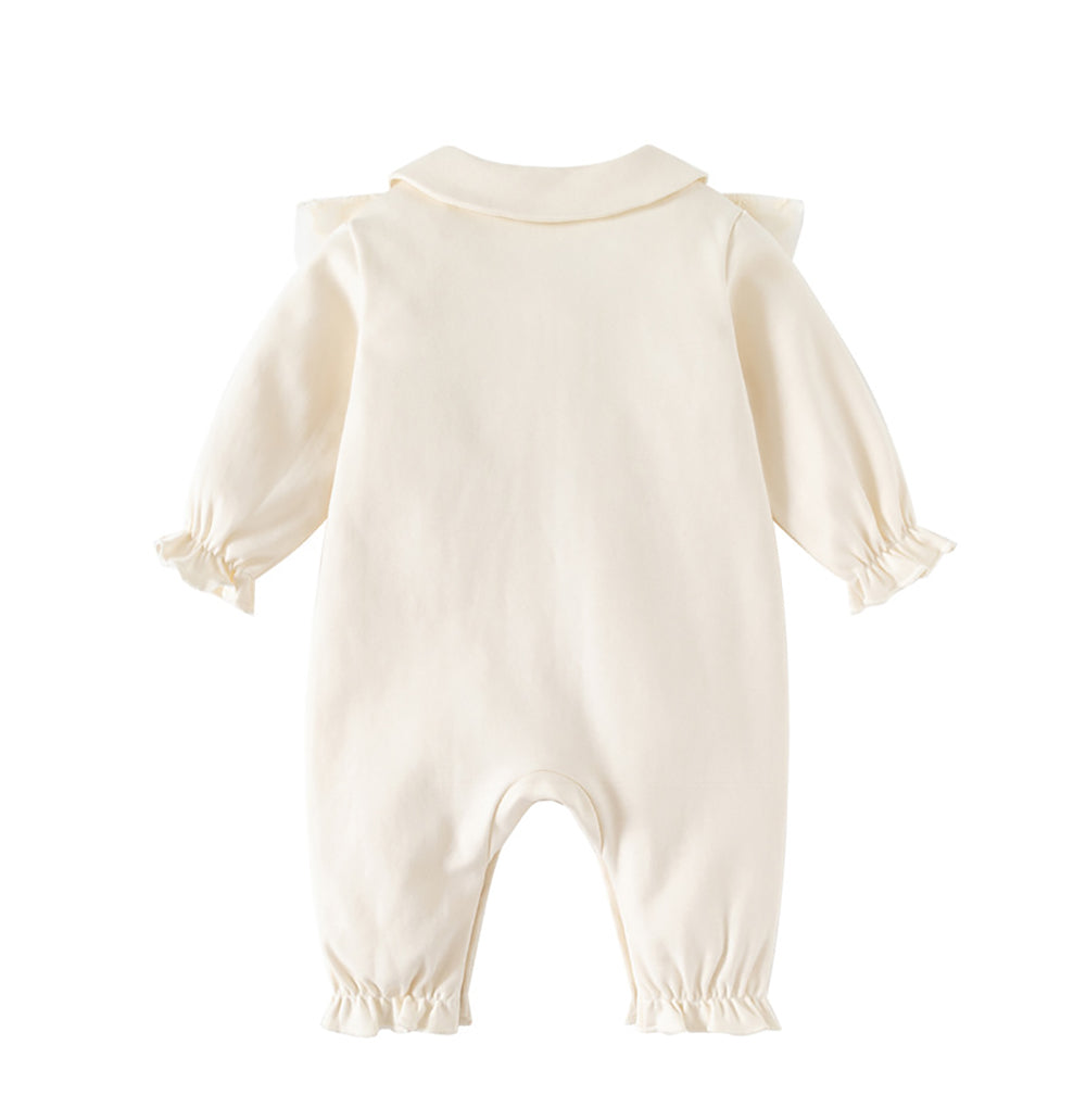 Girls Embroidered Cotton Rompers