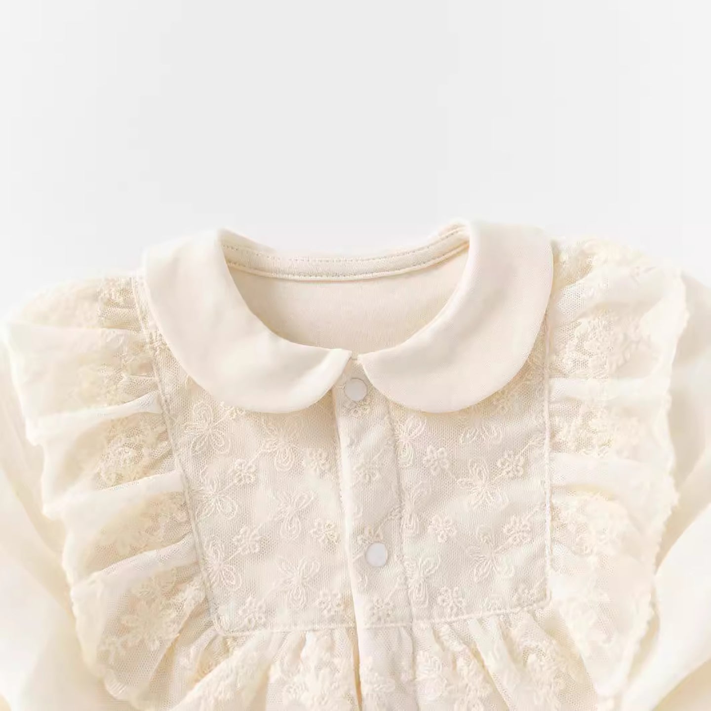 Girls Embroidered Cotton Rompers
