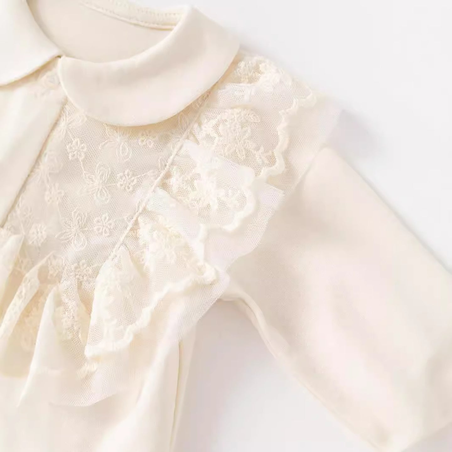 Girls Embroidered Cotton Rompers