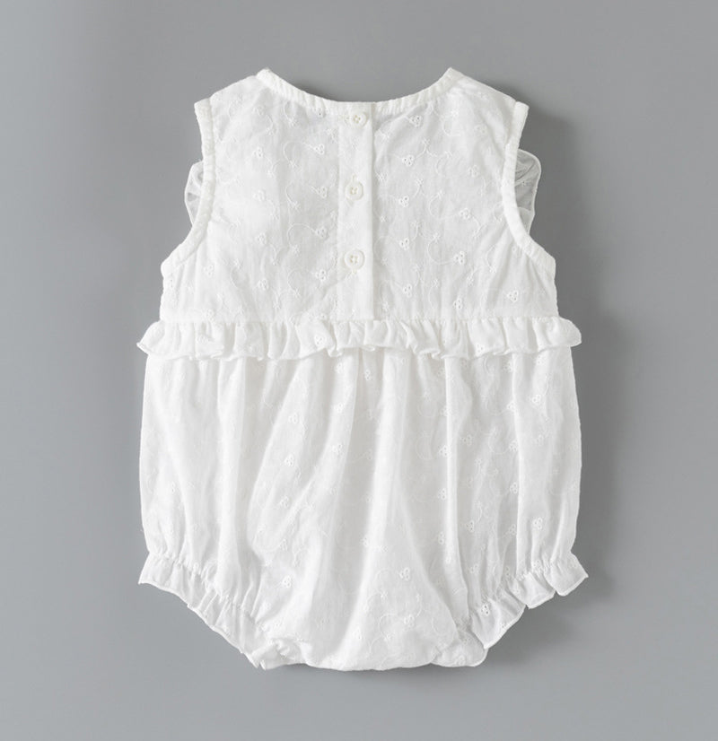 Girls Cotton Ruffles Detail Bodysuit