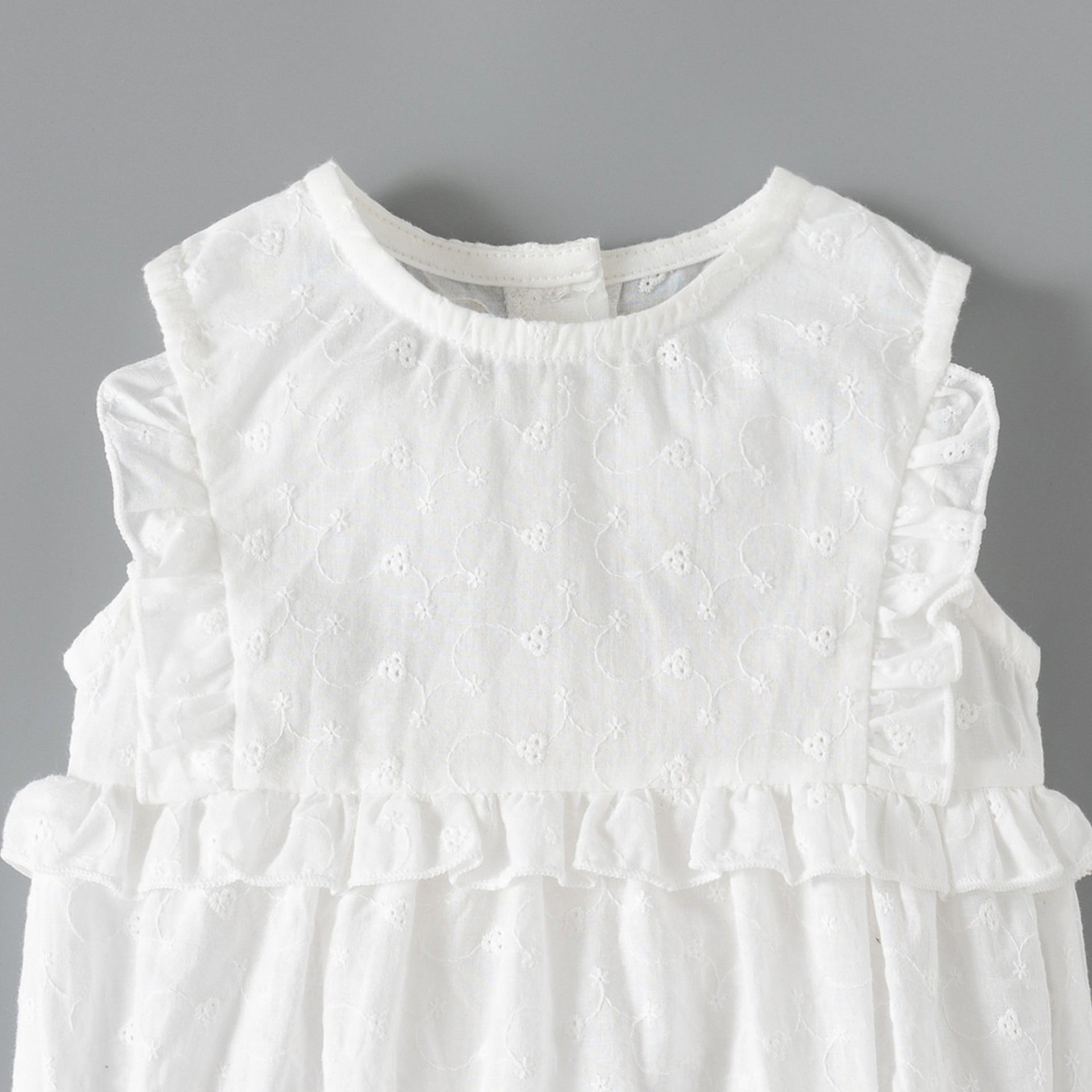 Girls Cotton Ruffles Detail Bodysuit