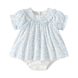 Infant Girls Floral Printed Round Neck Bodysuit