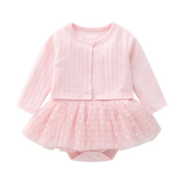 Infant Girls Pink Self Design Cotton Bodysuit