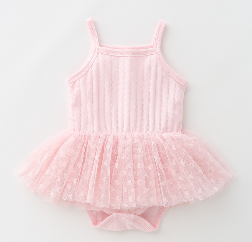 Infant Girls Pink Self Design Cotton Bodysuit