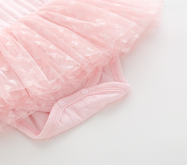 Infant Girls Pink Self Design Cotton Bodysuit