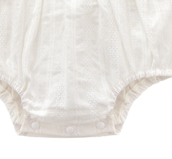 White Infants Girls Ruffles Self Design Cotton Bodysuit