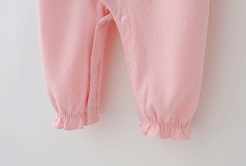 Infant Girls Pink Cotton Rompers