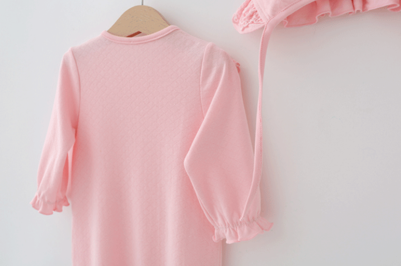 Infant Girls Pink Cotton Rompers