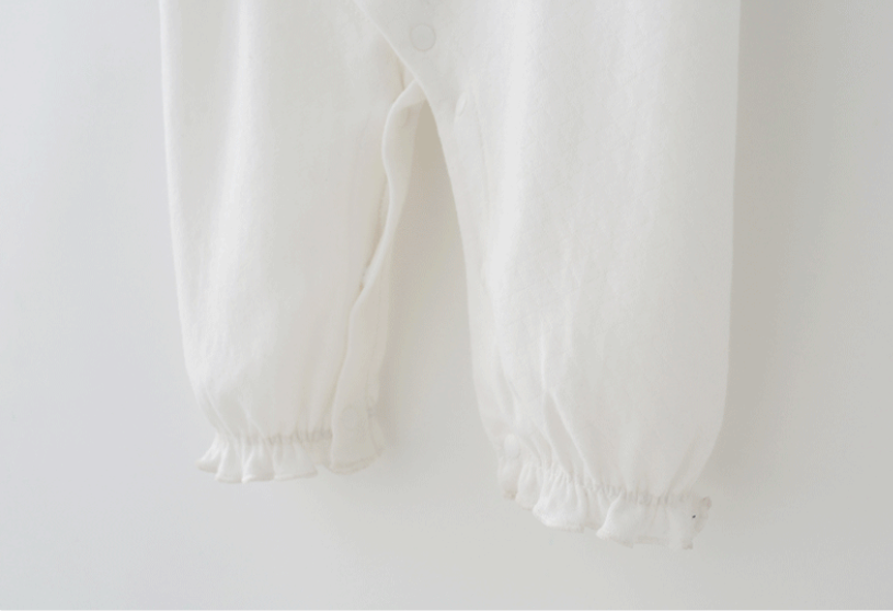 Infant Girls White Pure Cotton Rompers