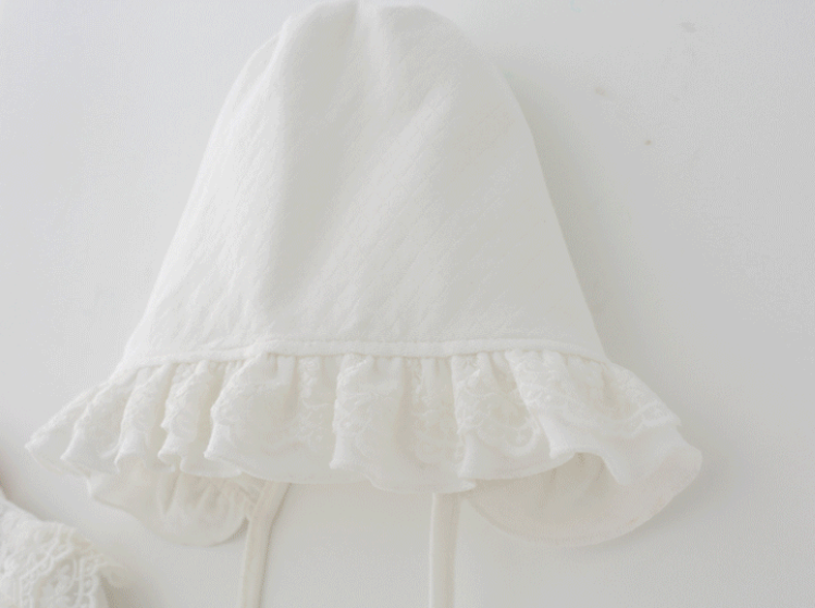 Infant Girls White Pure Cotton Rompers