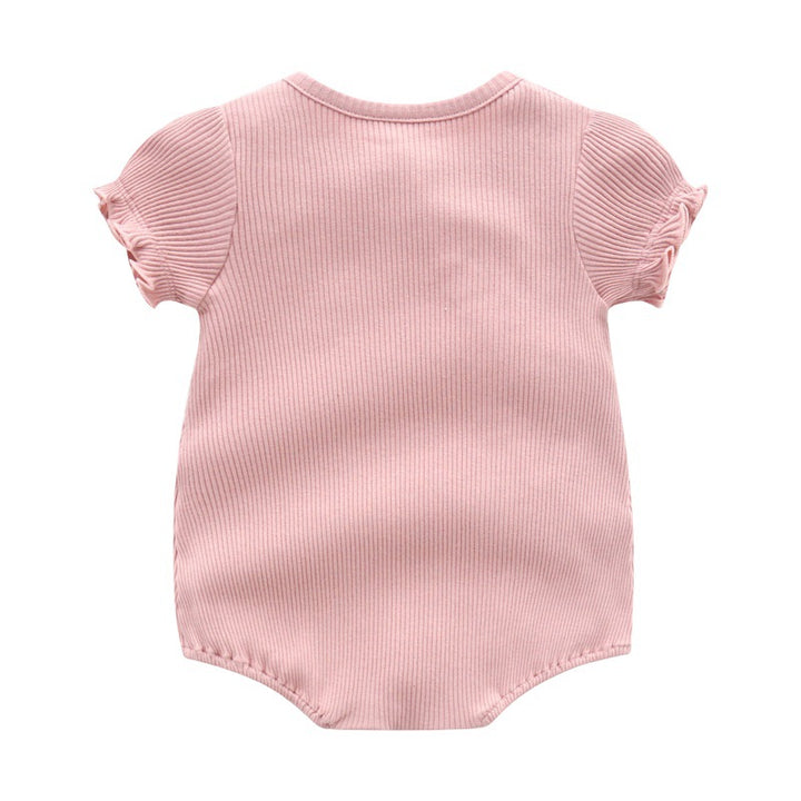 Pink Infants Ruffled Cotton Bodysuit