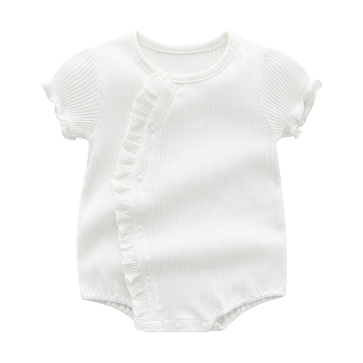 Infant Girls White Striped Bodysuit