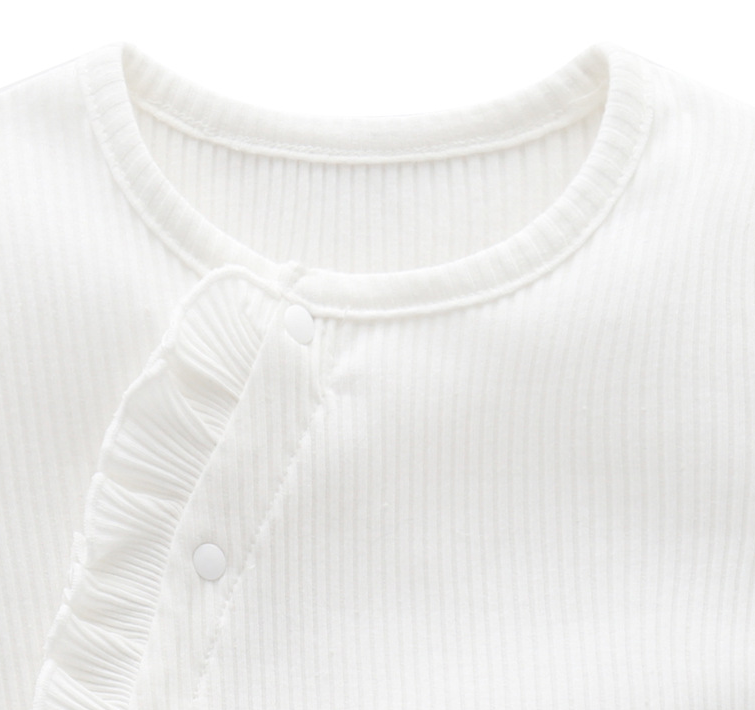 Infant Girls White Striped Bodysuit