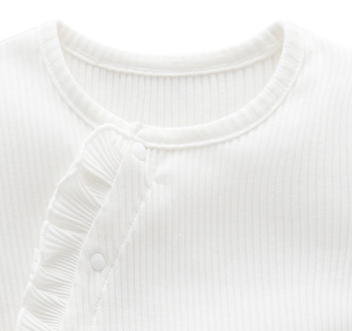 Infant Girls White Striped Bodysuit