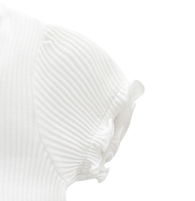 Infant Girls White Striped Bodysuit