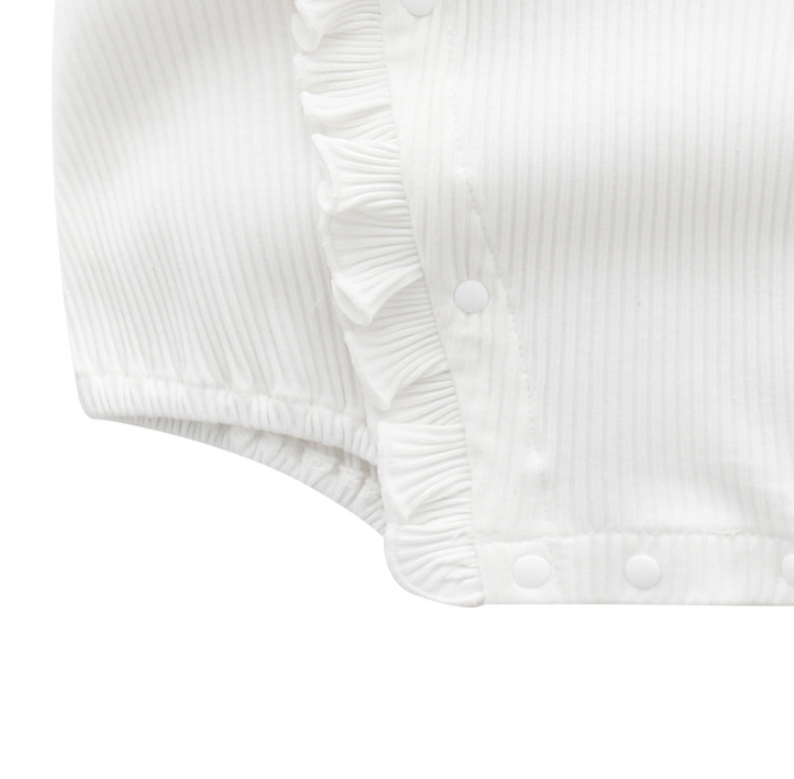 Infant Girls White Striped Bodysuit